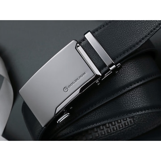 Men's Leather Belt – Fashionable Cowhide Waist Strap Gift Set, Casual & Business Automatic Buckle, New Year/Birthday Present